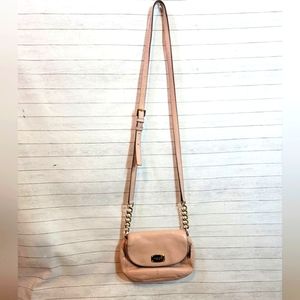 MICHAEL KORS BLUSH PINK MINI CROSSBODY, W GOLD CHAIN HARDWARE